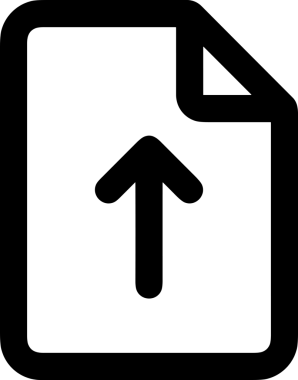 Siyah ve Beyaz Logo Simgesi PNG Biçimini Yükle. Web Sitesi Düğmesi, Mobil Uygulama Arayüzü, Dosya Aktarımı, Belge Paylaşımı, Bulut Depolama ve Veri Yedekleme için Minimalist Düz Tasarımlı Tek Renkli Ok Gönderme İşareti Grafiksel Elemanı