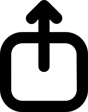 Siyah ve Beyaz Logo Simgesi PNG Biçimini Yükle. Web Sitesi Düğmesi, Mobil Uygulama Arayüzü, Dosya Aktarımı, Belge Paylaşımı, Bulut Depolama ve Veri Yedekleme için Minimalist Düz Tasarımlı Tek Renkli Ok Gönderme İşareti Grafiksel Elemanı