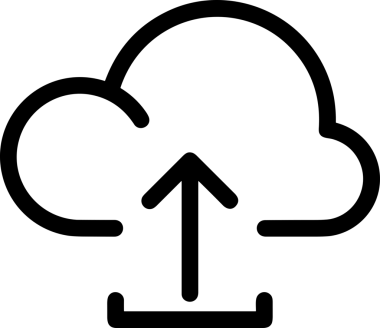Siyah ve Beyaz Logo Simgesi PNG Biçimini Yükle. Web Sitesi Düğmesi, Mobil Uygulama Arayüzü, Dosya Aktarımı, Belge Paylaşımı, Bulut Depolama ve Veri Yedekleme için Minimalist Düz Tasarımlı Tek Renkli Ok Gönderme İşareti Grafiksel Elemanı
