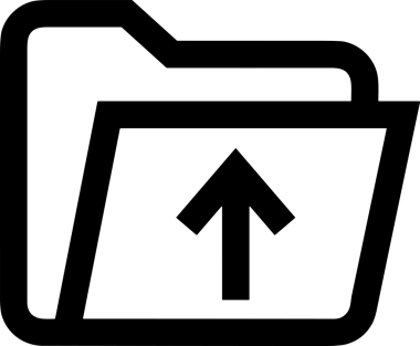 Siyah ve Beyaz Logo Simgesi PNG Biçimini Yükle. Web Sitesi Düğmesi, Mobil Uygulama Arayüzü, Dosya Aktarımı, Belge Paylaşımı, Bulut Depolama ve Veri Yedekleme için Minimalist Düz Tasarımlı Tek Renkli Ok Gönderme İşareti Grafiksel Elemanı