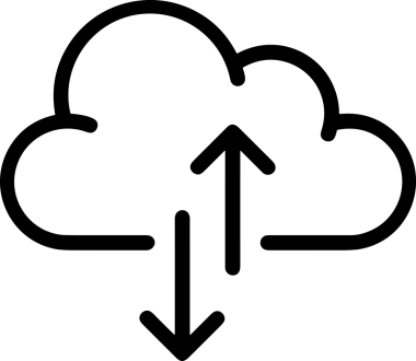 Siyah ve Beyaz Logo Simgesi PNG Biçimini Yükle. Web Sitesi Düğmesi, Mobil Uygulama Arayüzü, Dosya Aktarımı, Belge Paylaşımı, Bulut Depolama ve Veri Yedekleme için Minimalist Düz Tasarımlı Tek Renkli Ok Gönderme İşareti Grafiksel Elemanı