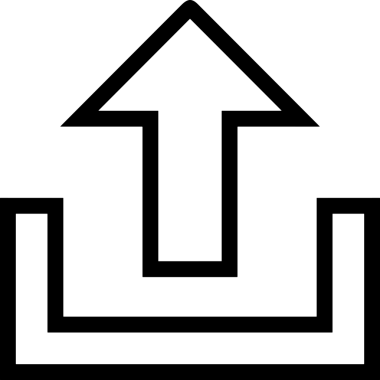 Siyah ve Beyaz Logo Simgesi PNG Biçimini Yükle. Web Sitesi Düğmesi, Mobil Uygulama Arayüzü, Dosya Aktarımı, Belge Paylaşımı, Bulut Depolama ve Veri Yedekleme için Minimalist Düz Tasarımlı Tek Renkli Ok Gönderme İşareti Grafiksel Elemanı