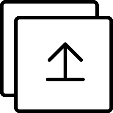 Siyah ve Beyaz Logo Simgesi PNG Biçimini Yükle. Web Sitesi Düğmesi, Mobil Uygulama Arayüzü, Dosya Aktarımı, Belge Paylaşımı, Bulut Depolama ve Veri Yedekleme için Minimalist Düz Tasarımlı Tek Renkli Ok Gönderme İşareti Grafiksel Elemanı