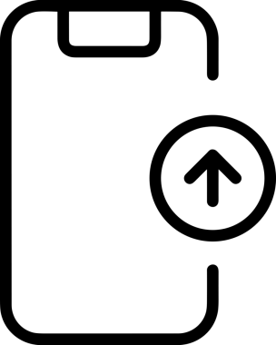 Siyah ve Beyaz Logo Simgesi PNG Biçimini Yükle. Web Sitesi Düğmesi, Mobil Uygulama Arayüzü, Dosya Aktarımı, Belge Paylaşımı, Bulut Depolama ve Veri Yedekleme için Minimalist Düz Tasarımlı Tek Renkli Ok Gönderme İşareti Grafiksel Elemanı