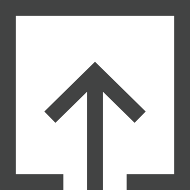 Siyah ve Beyaz Logo Simgesi PNG Biçimini Yükle. Web Sitesi Düğmesi, Mobil Uygulama Arayüzü, Dosya Aktarımı, Belge Paylaşımı, Bulut Depolama ve Veri Yedekleme için Minimalist Düz Tasarımlı Tek Renkli Ok Gönderme İşareti Grafiksel Elemanı