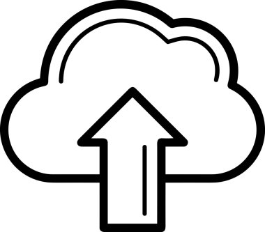 Siyah ve Beyaz Logo Simgesi PNG Biçimini Yükle. Web Sitesi Düğmesi, Mobil Uygulama Arayüzü, Dosya Aktarımı, Belge Paylaşımı, Bulut Depolama ve Veri Yedekleme için Minimalist Düz Tasarımlı Tek Renkli Ok Gönderme İşareti Grafiksel Elemanı