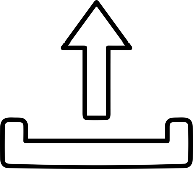 Siyah ve Beyaz Logo Simgesi PNG Biçimini Yükle. Web Sitesi Düğmesi, Mobil Uygulama Arayüzü, Dosya Aktarımı, Belge Paylaşımı, Bulut Depolama ve Veri Yedekleme için Minimalist Düz Tasarımlı Tek Renkli Ok Gönderme İşareti Grafiksel Elemanı