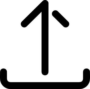 Siyah ve Beyaz Logo Simgesi PNG Biçimini Yükle. Web Sitesi Düğmesi, Mobil Uygulama Arayüzü, Dosya Aktarımı, Belge Paylaşımı, Bulut Depolama ve Veri Yedekleme için Minimalist Düz Tasarımlı Tek Renkli Ok Gönderme İşareti Grafiksel Elemanı