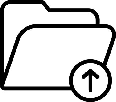 Siyah ve Beyaz Logo Simgesi PNG Biçimini Yükle. Web Sitesi Düğmesi, Mobil Uygulama Arayüzü, Dosya Aktarımı, Belge Paylaşımı, Bulut Depolama ve Veri Yedekleme için Minimalist Düz Tasarımlı Tek Renkli Ok Gönderme İşareti Grafiksel Elemanı