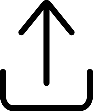 Siyah ve Beyaz Logo Simgesi PNG Biçimini Yükle. Web Sitesi Düğmesi, Mobil Uygulama Arayüzü, Dosya Aktarımı, Belge Paylaşımı, Bulut Depolama ve Veri Yedekleme için Minimalist Düz Tasarımlı Tek Renkli Ok Gönderme İşareti Grafiksel Elemanı