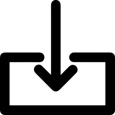 Siyah ve Beyaz Logo Simgesi PNG Biçimini Yükle. Web Sitesi Düğmesi, Mobil Uygulama Arayüzü, Dosya Aktarımı, Belge Paylaşımı, Bulut Depolama ve Veri Yedekleme için Minimalist Düz Tasarımlı Tek Renkli Ok Gönderme İşareti Grafiksel Elemanı