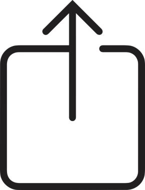 Siyah ve Beyaz Logo Simgesi PNG Biçimini Yükle. Web Sitesi Düğmesi, Mobil Uygulama Arayüzü, Dosya Aktarımı, Belge Paylaşımı, Bulut Depolama ve Veri Yedekleme için Minimalist Düz Tasarımlı Tek Renkli Ok Gönderme İşareti Grafiksel Elemanı