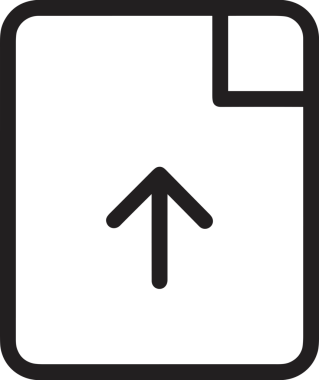 Siyah ve Beyaz Logo Simgesi PNG Biçimini Yükle. Web Sitesi Düğmesi, Mobil Uygulama Arayüzü, Dosya Aktarımı, Belge Paylaşımı, Bulut Depolama ve Veri Yedekleme için Minimalist Düz Tasarımlı Tek Renkli Ok Gönderme İşareti Grafiksel Elemanı