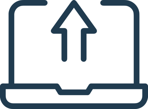 Siyah ve Beyaz Logo Simgesi PNG Biçimini Yükle. Web Sitesi Düğmesi, Mobil Uygulama Arayüzü, Dosya Aktarımı, Belge Paylaşımı, Bulut Depolama ve Veri Yedekleme için Minimalist Düz Tasarımlı Tek Renkli Ok Gönderme İşareti Grafiksel Elemanı