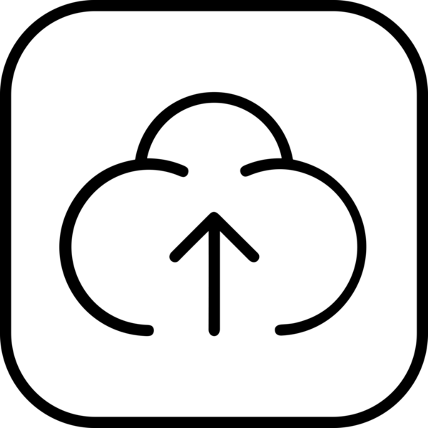 Siyah ve Beyaz Logo Simgesi PNG Biçimini Yükle. Web Sitesi Düğmesi, Mobil Uygulama Arayüzü, Dosya Aktarımı, Belge Paylaşımı, Bulut Depolama ve Veri Yedekleme için Minimalist Düz Tasarımlı Tek Renkli Ok Gönderme İşareti Grafiksel Elemanı