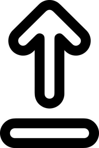 Siyah ve Beyaz Logo Simgesi PNG Biçimini Yükle. Web Sitesi Düğmesi, Mobil Uygulama Arayüzü, Dosya Aktarımı, Belge Paylaşımı, Bulut Depolama ve Veri Yedekleme için Minimalist Düz Tasarımlı Tek Renkli Ok Gönderme İşareti Grafiksel Elemanı