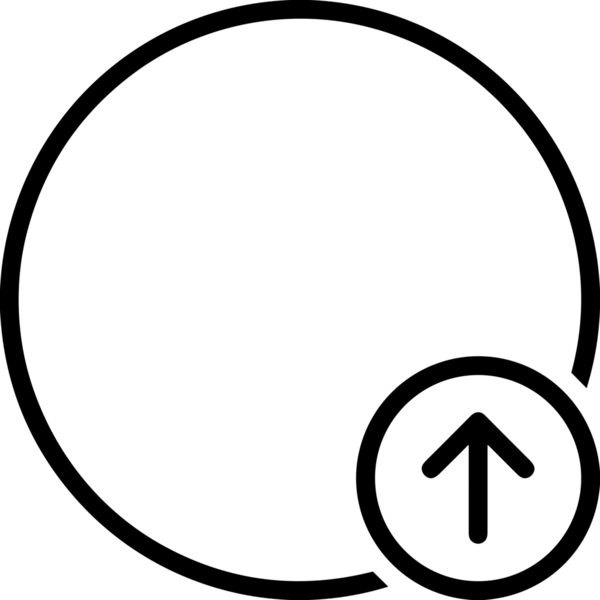 Siyah ve Beyaz Logo Simgesi PNG Biçimini Yükle. Web Sitesi Düğmesi, Mobil Uygulama Arayüzü, Dosya Aktarımı, Belge Paylaşımı, Bulut Depolama ve Veri Yedekleme için Minimalist Düz Tasarımlı Tek Renkli Ok Gönderme İşareti Grafiksel Elemanı