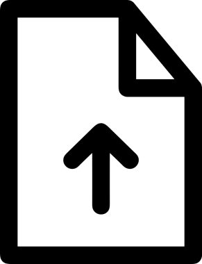 Siyah ve Beyaz Logo Simgesi PNG Biçimini Yükle. Web Sitesi Düğmesi, Mobil Uygulama Arayüzü, Dosya Aktarımı, Belge Paylaşımı, Bulut Depolama ve Veri Yedekleme için Minimalist Düz Tasarımlı Tek Renkli Ok Gönderme İşareti Grafiksel Elemanı