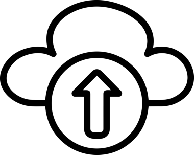 Siyah ve Beyaz Logo Simgesi PNG Biçimini Yükle. Web Sitesi Düğmesi, Mobil Uygulama Arayüzü, Dosya Aktarımı, Belge Paylaşımı, Bulut Depolama ve Veri Yedekleme için Minimalist Düz Tasarımlı Tek Renkli Ok Gönderme İşareti Grafiksel Elemanı