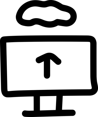 Siyah ve Beyaz Logo Simgesi PNG Biçimini Yükle. Web Sitesi Düğmesi, Mobil Uygulama Arayüzü, Dosya Aktarımı, Belge Paylaşımı, Bulut Depolama ve Veri Yedekleme için Minimalist Düz Tasarımlı Tek Renkli Ok Gönderme İşareti Grafiksel Elemanı