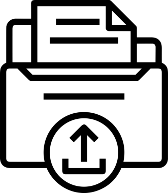 Siyah ve Beyaz Logo Simgesi PNG Biçimini Yükle. Web Sitesi Düğmesi, Mobil Uygulama Arayüzü, Dosya Aktarımı, Belge Paylaşımı, Bulut Depolama ve Veri Yedekleme için Minimalist Düz Tasarımlı Tek Renkli Ok Gönderme İşareti Grafiksel Elemanı