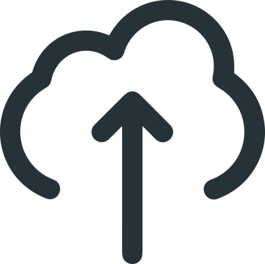 Siyah ve Beyaz Logo Simgesi PNG Biçimini Yükle. Web Sitesi Düğmesi, Mobil Uygulama Arayüzü, Dosya Aktarımı, Belge Paylaşımı, Bulut Depolama ve Veri Yedekleme için Minimalist Düz Tasarımlı Tek Renkli Ok Gönderme İşareti Grafiksel Elemanı