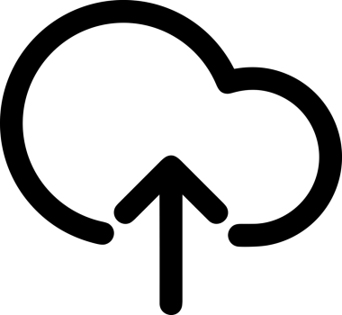 Siyah ve Beyaz Logo Simgesi PNG Biçimini Yükle. Web Sitesi Düğmesi, Mobil Uygulama Arayüzü, Dosya Aktarımı, Belge Paylaşımı, Bulut Depolama ve Veri Yedekleme için Minimalist Düz Tasarımlı Tek Renkli Ok Gönderme İşareti Grafiksel Elemanı