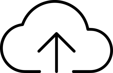 Siyah ve Beyaz Logo Simgesi PNG Biçimini Yükle. Web Sitesi Düğmesi, Mobil Uygulama Arayüzü, Dosya Aktarımı, Belge Paylaşımı, Bulut Depolama ve Veri Yedekleme için Minimalist Düz Tasarımlı Tek Renkli Ok Gönderme İşareti Grafiksel Elemanı