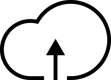 Siyah ve Beyaz Logo Simgesi PNG Biçimini Yükle. Web Sitesi Düğmesi, Mobil Uygulama Arayüzü, Dosya Aktarımı, Belge Paylaşımı, Bulut Depolama ve Veri Yedekleme için Minimalist Düz Tasarımlı Tek Renkli Ok Gönderme İşareti Grafiksel Elemanı