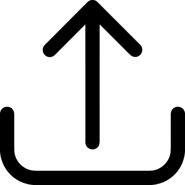 Siyah ve Beyaz Logo Simgesi PNG Biçimini Yükle. Web Sitesi Düğmesi, Mobil Uygulama Arayüzü, Dosya Aktarımı, Belge Paylaşımı, Bulut Depolama ve Veri Yedekleme için Minimalist Düz Tasarımlı Tek Renkli Ok Gönderme İşareti Grafiksel Elemanı
