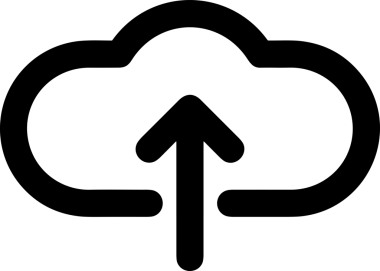 Siyah ve Beyaz Logo Simgesi PNG Biçimini Yükle. Web Sitesi Düğmesi, Mobil Uygulama Arayüzü, Dosya Aktarımı, Belge Paylaşımı, Bulut Depolama ve Veri Yedekleme için Minimalist Düz Tasarımlı Tek Renkli Ok Gönderme İşareti Grafiksel Elemanı