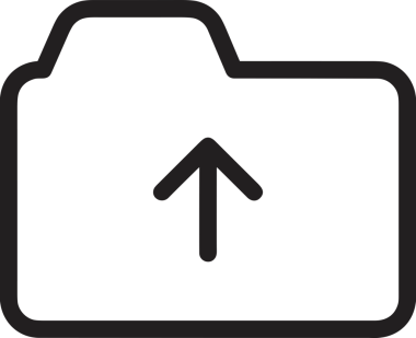 Siyah ve Beyaz Logo Simgesi PNG Biçimini Yükle. Web Sitesi Düğmesi, Mobil Uygulama Arayüzü, Dosya Aktarımı, Belge Paylaşımı, Bulut Depolama ve Veri Yedekleme için Minimalist Düz Tasarımlı Tek Renkli Ok Gönderme İşareti Grafiksel Elemanı