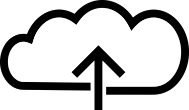 Siyah ve Beyaz Logo Simgesi PNG Biçimini Yükle. Web Sitesi Düğmesi, Mobil Uygulama Arayüzü, Dosya Aktarımı, Belge Paylaşımı, Bulut Depolama ve Veri Yedekleme için Minimalist Düz Tasarımlı Tek Renkli Ok Gönderme İşareti Grafiksel Elemanı