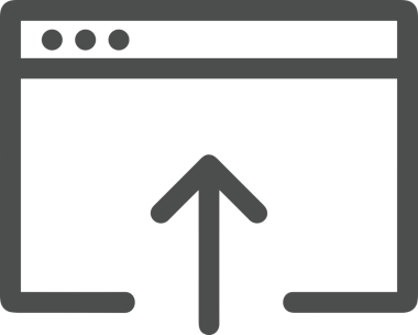 Siyah ve Beyaz Logo Simgesi PNG Biçimini Yükle. Web Sitesi Düğmesi, Mobil Uygulama Arayüzü, Dosya Aktarımı, Belge Paylaşımı, Bulut Depolama ve Veri Yedekleme için Minimalist Düz Tasarımlı Tek Renkli Ok Gönderme İşareti Grafiksel Elemanı