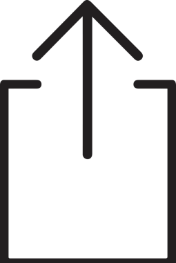 Siyah ve Beyaz Logo Simgesi PNG Biçimini Yükle. Web Sitesi Düğmesi, Mobil Uygulama Arayüzü, Dosya Aktarımı, Belge Paylaşımı, Bulut Depolama ve Veri Yedekleme için Minimalist Düz Tasarımlı Tek Renkli Ok Gönderme İşareti Grafiksel Elemanı