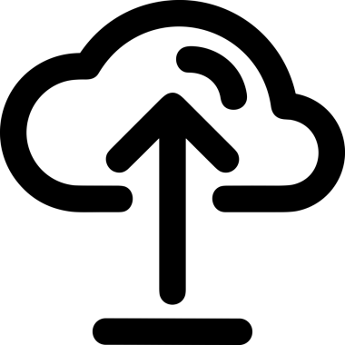 Siyah ve Beyaz Logo Simgesi PNG Biçimini Yükle. Web Sitesi Düğmesi, Mobil Uygulama Arayüzü, Dosya Aktarımı, Belge Paylaşımı, Bulut Depolama ve Veri Yedekleme için Minimalist Düz Tasarımlı Tek Renkli Ok Gönderme İşareti Grafiksel Elemanı
