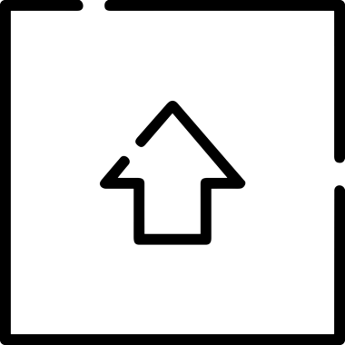 Siyah ve Beyaz Logo Simgesi PNG Biçimini Yükle. Web Sitesi Düğmesi, Mobil Uygulama Arayüzü, Dosya Aktarımı, Belge Paylaşımı, Bulut Depolama ve Veri Yedekleme için Minimalist Düz Tasarımlı Tek Renkli Ok Gönderme İşareti Grafiksel Elemanı