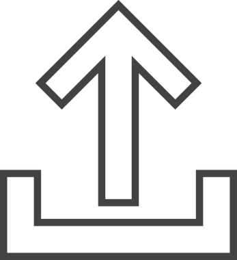 Siyah ve Beyaz Logo Simgesi PNG Biçimini Yükle. Web Sitesi Düğmesi, Mobil Uygulama Arayüzü, Dosya Aktarımı, Belge Paylaşımı, Bulut Depolama ve Veri Yedekleme için Minimalist Düz Tasarımlı Tek Renkli Ok Gönderme İşareti Grafiksel Elemanı