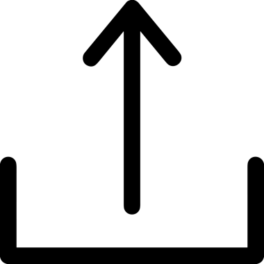 Siyah ve Beyaz Logo Simgesi PNG Biçimini Yükle. Web Sitesi Düğmesi, Mobil Uygulama Arayüzü, Dosya Aktarımı, Belge Paylaşımı, Bulut Depolama ve Veri Yedekleme için Minimalist Düz Tasarımlı Tek Renkli Ok Gönderme İşareti Grafiksel Elemanı