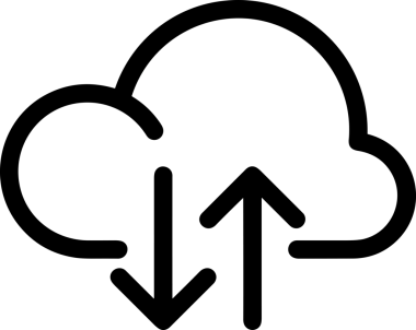 Siyah ve Beyaz Logo Simgesi PNG Biçimini Yükle. Web Sitesi Düğmesi, Mobil Uygulama Arayüzü, Dosya Aktarımı, Belge Paylaşımı, Bulut Depolama ve Veri Yedekleme için Minimalist Düz Tasarımlı Tek Renkli Ok Gönderme İşareti Grafiksel Elemanı