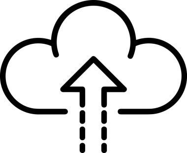 Siyah ve Beyaz Logo Simgesi PNG Biçimini Yükle. Web Sitesi Düğmesi, Mobil Uygulama Arayüzü, Dosya Aktarımı, Belge Paylaşımı, Bulut Depolama ve Veri Yedekleme için Minimalist Düz Tasarımlı Tek Renkli Ok Gönderme İşareti Grafiksel Elemanı