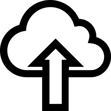 Siyah ve Beyaz Logo Simgesi PNG Biçimini Yükle. Web Sitesi Düğmesi, Mobil Uygulama Arayüzü, Dosya Aktarımı, Belge Paylaşımı, Bulut Depolama ve Veri Yedekleme için Minimalist Düz Tasarımlı Tek Renkli Ok Gönderme İşareti Grafiksel Elemanı