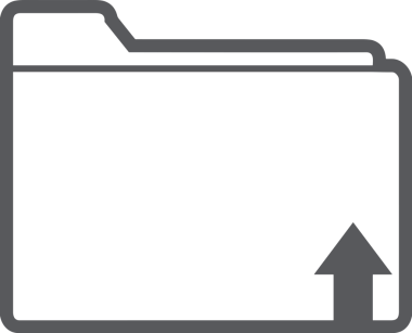 Siyah ve Beyaz Logo Simgesi PNG Biçimini Yükle. Web Sitesi Düğmesi, Mobil Uygulama Arayüzü, Dosya Aktarımı, Belge Paylaşımı, Bulut Depolama ve Veri Yedekleme için Minimalist Düz Tasarımlı Tek Renkli Ok Gönderme İşareti Grafiksel Elemanı