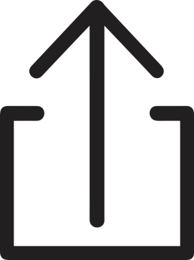 Siyah ve Beyaz Logo Simgesi PNG Biçimini Yükle. Web Sitesi Düğmesi, Mobil Uygulama Arayüzü, Dosya Aktarımı, Belge Paylaşımı, Bulut Depolama ve Veri Yedekleme için Minimalist Düz Tasarımlı Tek Renkli Ok Gönderme İşareti Grafiksel Elemanı