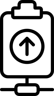 Siyah ve Beyaz Logo Simgesi PNG Biçimini Yükle. Web Sitesi Düğmesi, Mobil Uygulama Arayüzü, Dosya Aktarımı, Belge Paylaşımı, Bulut Depolama ve Veri Yedekleme için Minimalist Düz Tasarımlı Tek Renkli Ok Gönderme İşareti Grafiksel Elemanı