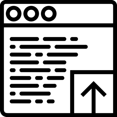 Siyah ve Beyaz Logo Simgesi PNG Biçimini Yükle. Web Sitesi Düğmesi, Mobil Uygulama Arayüzü, Dosya Aktarımı, Belge Paylaşımı, Bulut Depolama ve Veri Yedekleme için Minimalist Düz Tasarımlı Tek Renkli Ok Gönderme İşareti Grafiksel Elemanı