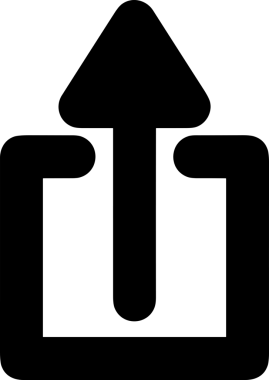 Siyah ve Beyaz Logo Simgesi PNG Biçimini Yükle. Web Sitesi Düğmesi, Mobil Uygulama Arayüzü, Dosya Aktarımı, Belge Paylaşımı, Bulut Depolama ve Veri Yedekleme için Minimalist Düz Tasarımlı Tek Renkli Ok Gönderme İşareti Grafiksel Elemanı