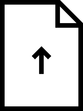 Siyah ve Beyaz Logo Simgesi PNG Biçimini Yükle. Web Sitesi Düğmesi, Mobil Uygulama Arayüzü, Dosya Aktarımı, Belge Paylaşımı, Bulut Depolama ve Veri Yedekleme için Minimalist Düz Tasarımlı Tek Renkli Ok Gönderme İşareti Grafiksel Elemanı