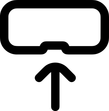 Siyah ve Beyaz Logo Simgesi PNG Biçimini Yükle. Web Sitesi Düğmesi, Mobil Uygulama Arayüzü, Dosya Aktarımı, Belge Paylaşımı, Bulut Depolama ve Veri Yedekleme için Minimalist Düz Tasarımlı Tek Renkli Ok Gönderme İşareti Grafiksel Elemanı