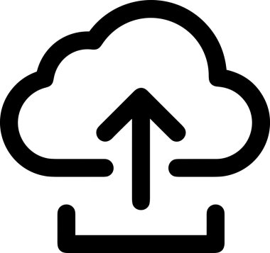 Siyah ve Beyaz Logo Simgesi PNG Biçimini Yükle. Web Sitesi Düğmesi, Mobil Uygulama Arayüzü, Dosya Aktarımı, Belge Paylaşımı, Bulut Depolama ve Veri Yedekleme için Minimalist Düz Tasarımlı Tek Renkli Ok Gönderme İşareti Grafiksel Elemanı